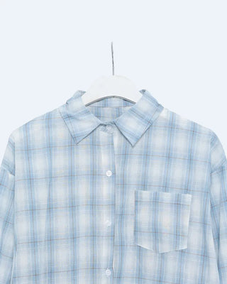Oversized pastel check shirt