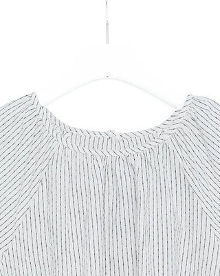 Cap-sleeve striped blouse