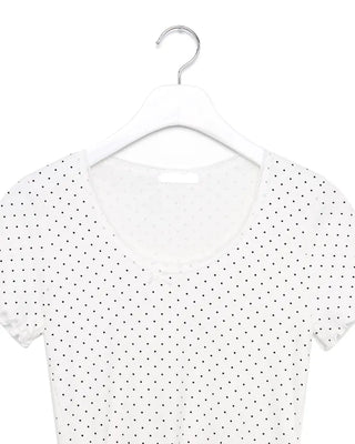 Polka Dot Ribbon Short-Sleeved T-Shirt