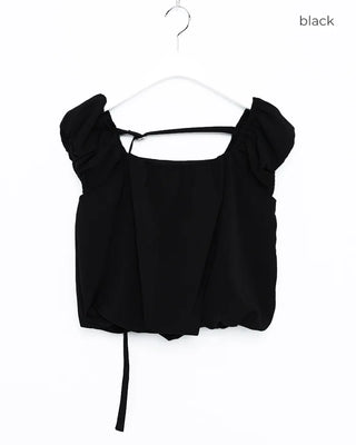 Shoulder puff shirring blouse