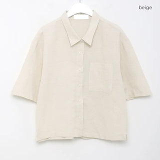 Pocket Linen Half-Sleeve Shirt