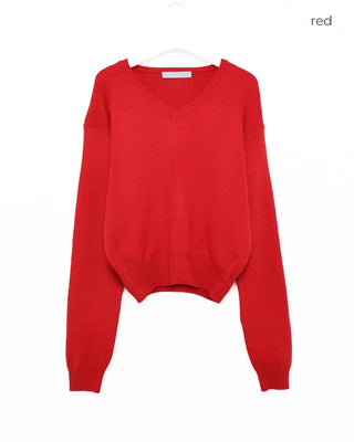 Colorful V-neck knit