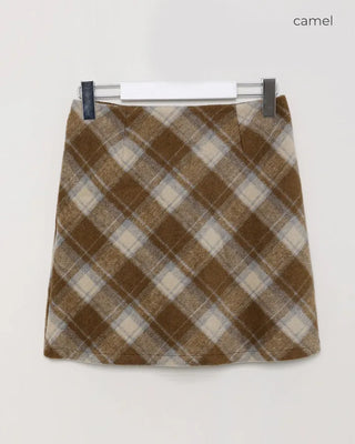 Cross-check mini skirt