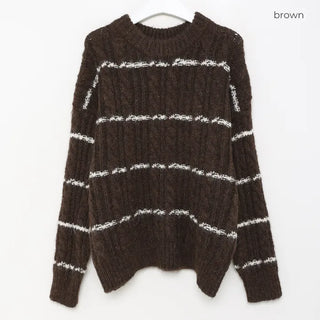 Wool oversized striped knit