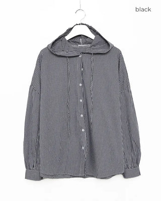 Checked hoodie shirt