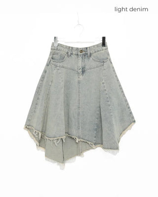 Asymmetrical denim skirt