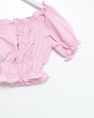 Shirred Smock Off-Shoulder Top