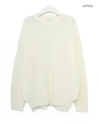 Crew neck slit knit