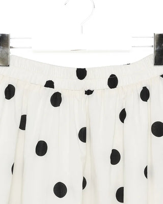 Big polka dot elastic waist long skirt