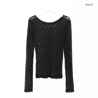 Sheer lace long t-shirt