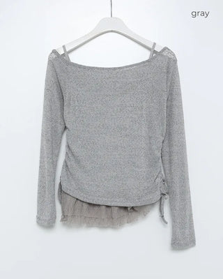 Lace sleeveless top & T-shirt set