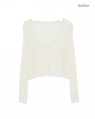 See-through ribbed cardigan