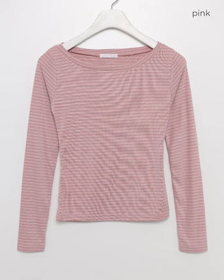 Striped boat neck t-shirt