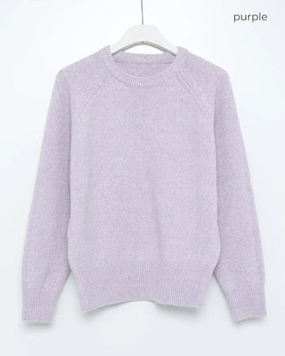 Round neck raglan knit