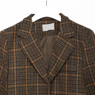 Checked wool herringbone jacket