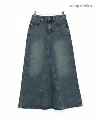 Casual denim long skirt