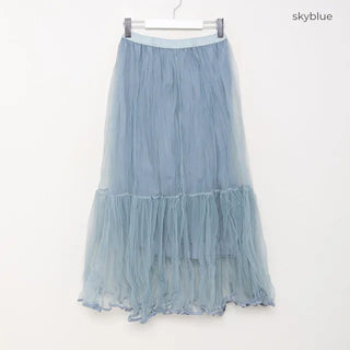Chiffon wrinkle long skirt