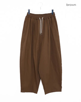 Two-pleat wide cotton pants