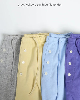 Button-point colorful summer sweatpants