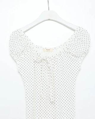 Polka Dot Ribbon Cap Sleeve T-Shirt