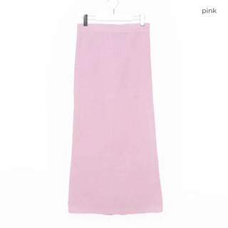 Striped cotton long skirt