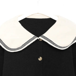 Sailor collar knit cardigan