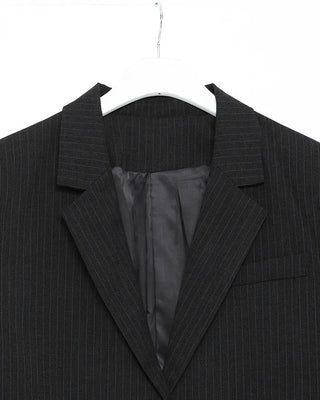 Pinstripe tailored collar single jacket
