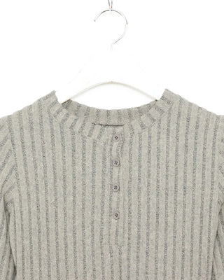 Button-detail ribbed long dress