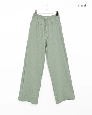 Embossed Flower Pants