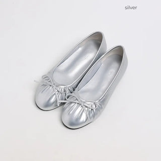 Shirred Ribbon Flat Shoes