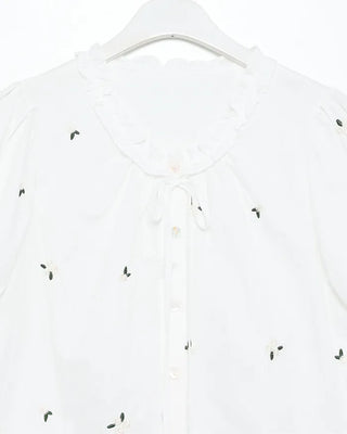 Flower embroidered blouse