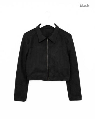Suede cropped jacket