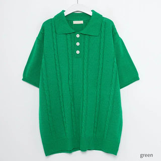 Twisted short-sleeved knit