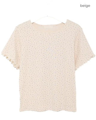 Flower short-sleeved T-shirt