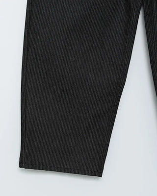 Non-faded striped denim pants
