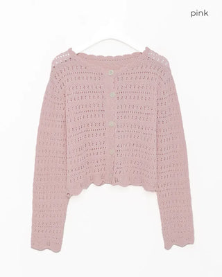 Wave punching cardigan