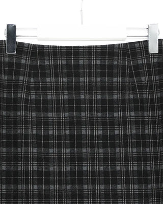 H-line check long skirt