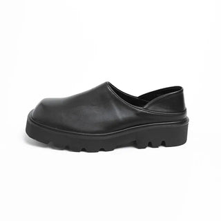 Square-line black loafers