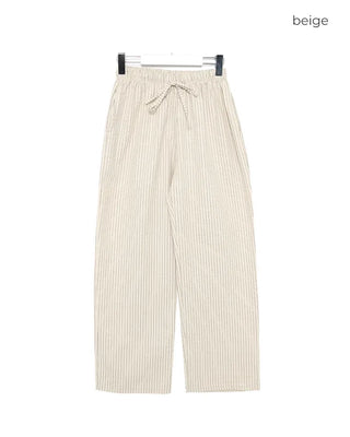 Seersucker Stripe Banding Pants
