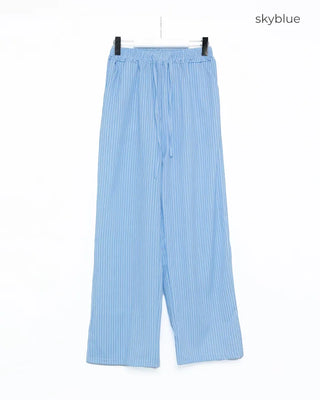 Striped elastic waist pants