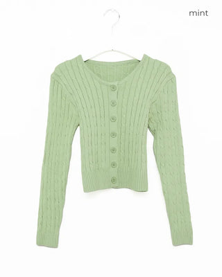Cable knit cardigan