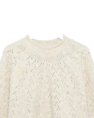 Simple round neck point knit