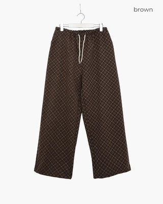 Checked wide-leg pants