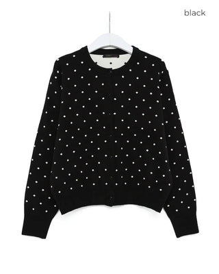 Two-tone polka dot cardigan