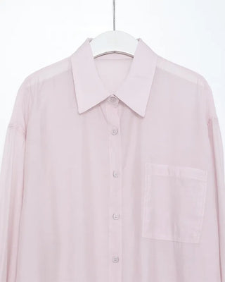Loose-fitting pocket point sheer shirt