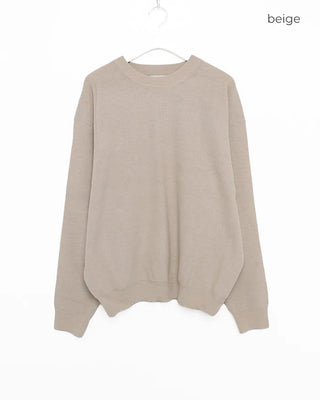 Rib-knit crew neck