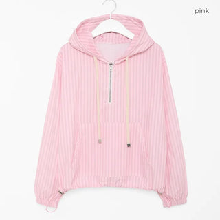 Striped Anorak Hooded Mountain Parka