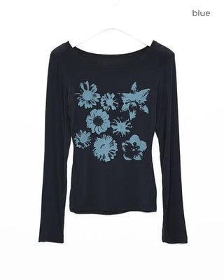 Flower Print Slim Fit T-Shirt