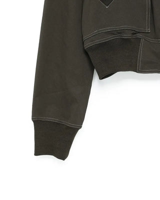 Unique pocket stitch point zip short blouson