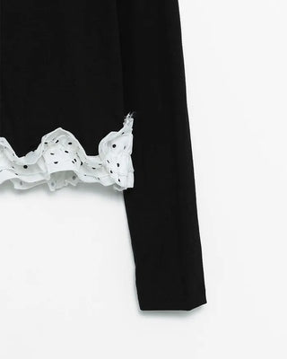 Polka Dot Frill Collar Top